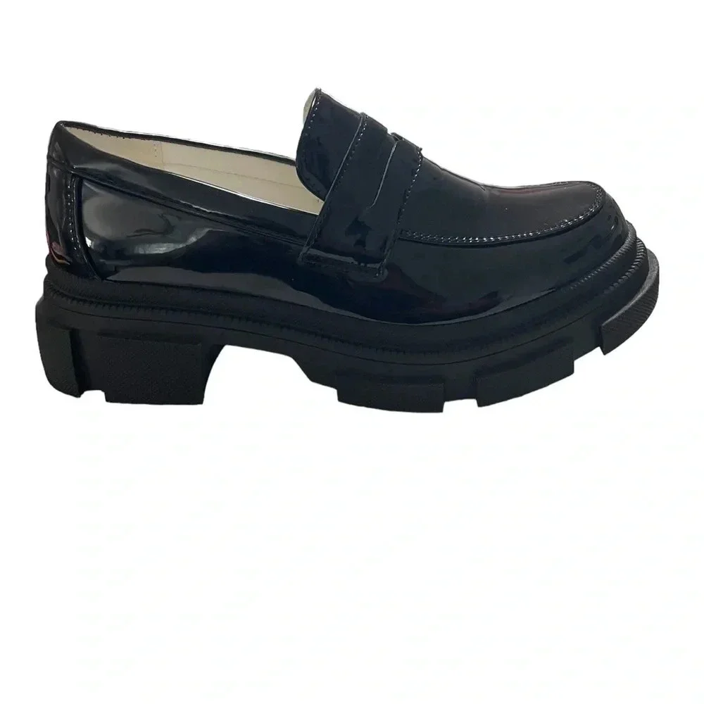 YETIER Platform Loafer Slip-ons Round Toe Chunky Shoes Women’s Size 7 Y2K Retro